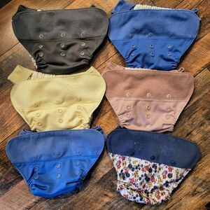 Grovia Hybrid Lot of 6 Hook & Loop Shells AI2 Cloth Diaper Covers Velcro